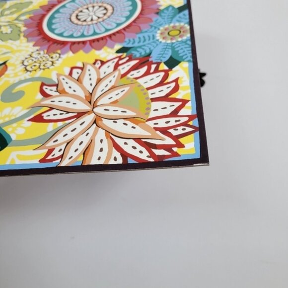 Floral Garden with Bird Painting Finished 11 by 11 Botanical - Picture 2 of 14